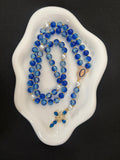 Chapelet en perles de verre – Bleu Cobalt
