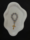 Dizainier "Éclat d'Argent" – Perles Perlées & Croix Dorée