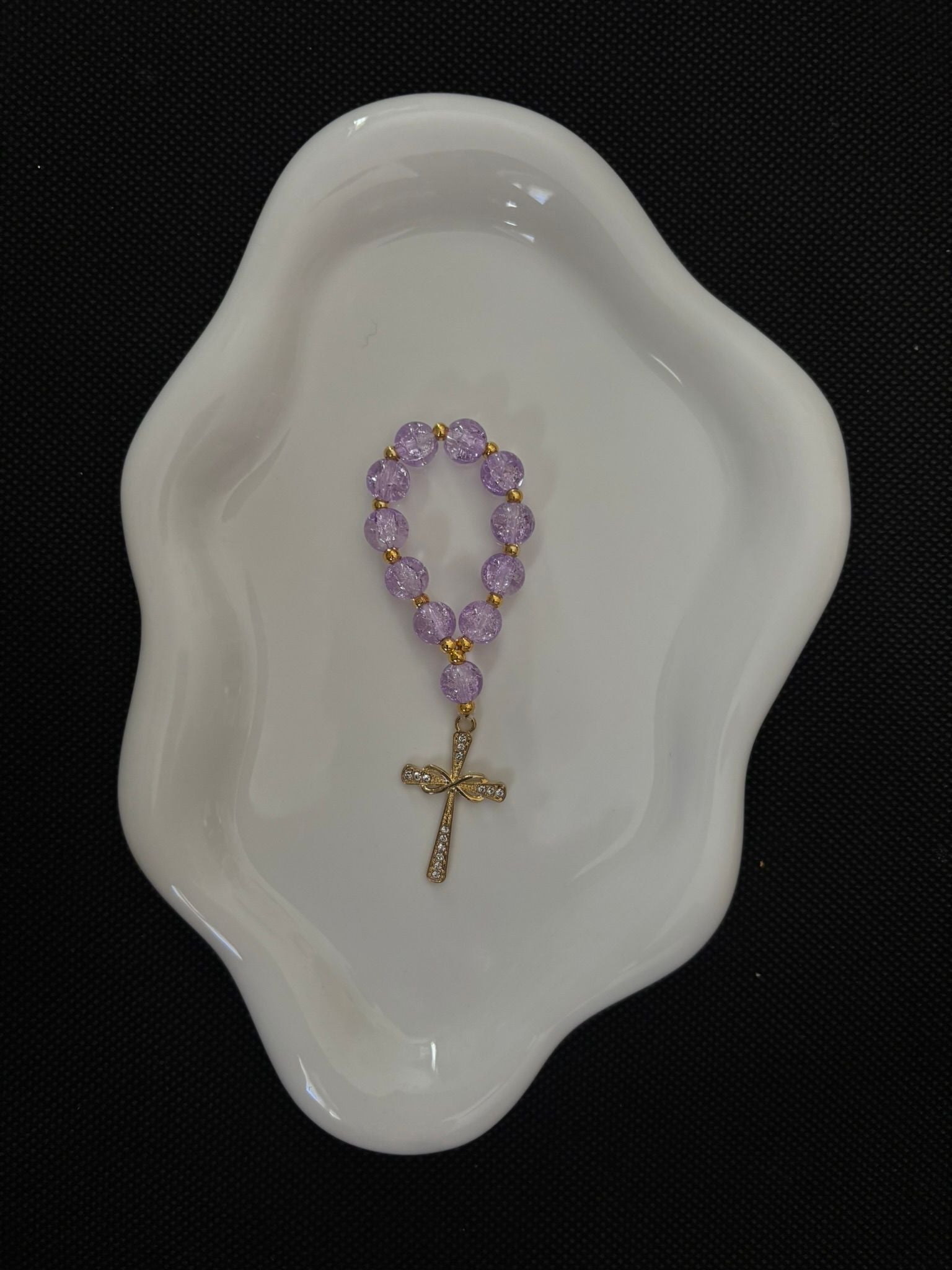 Dizainier "Providence" – Améthyste Craquelée & Croix de Lumière